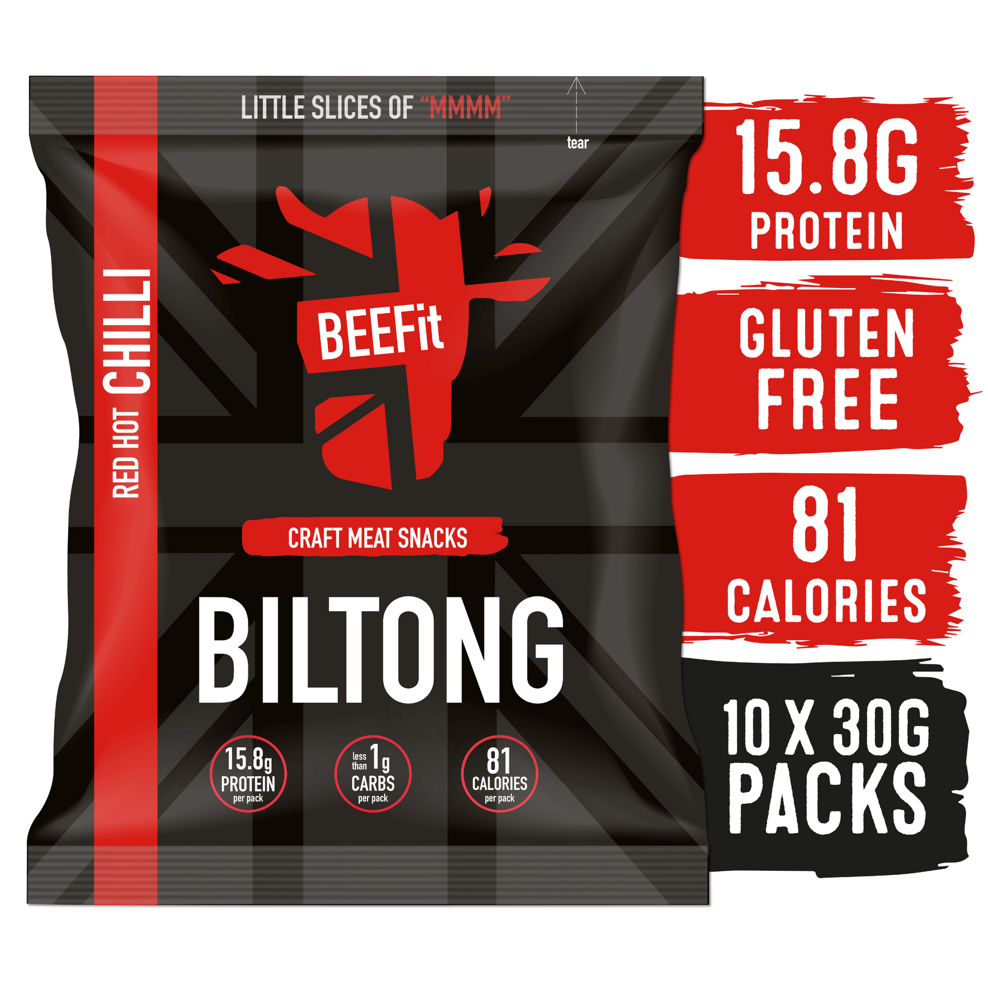 Red Hot Chilli Biltong 10 x 30g packs
