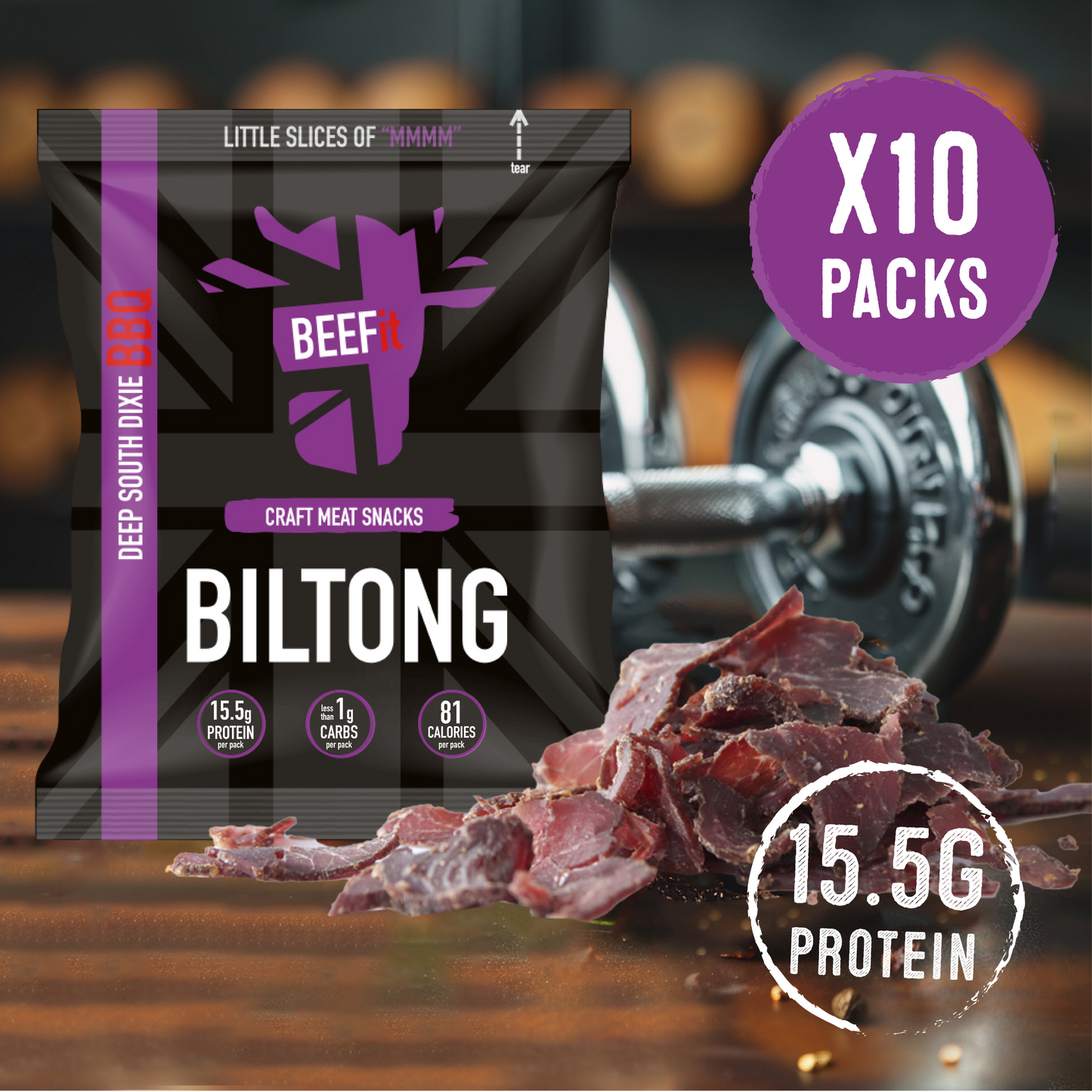 Deep South Dixie BBQ Biltong 10 x 30g packs