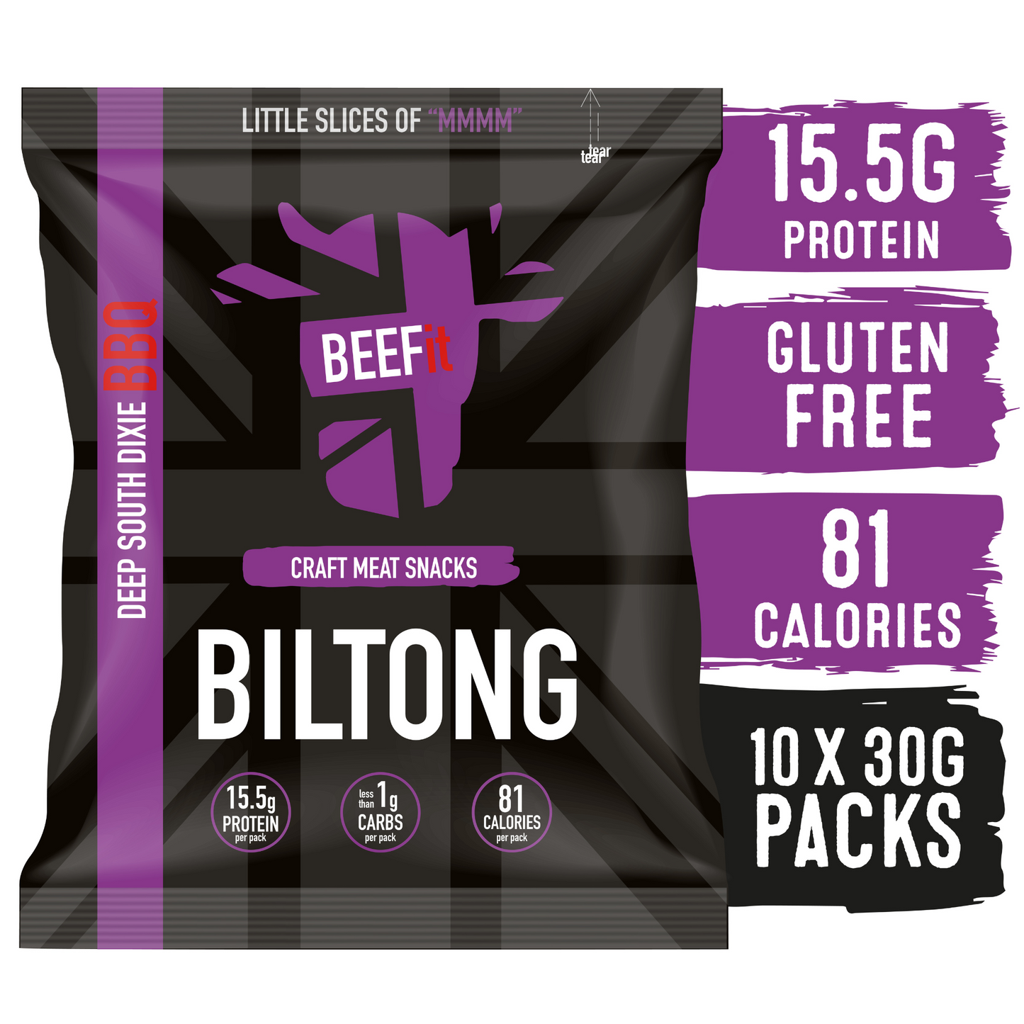 Deep South Dixie BBQ Biltong 10 x 30g packs